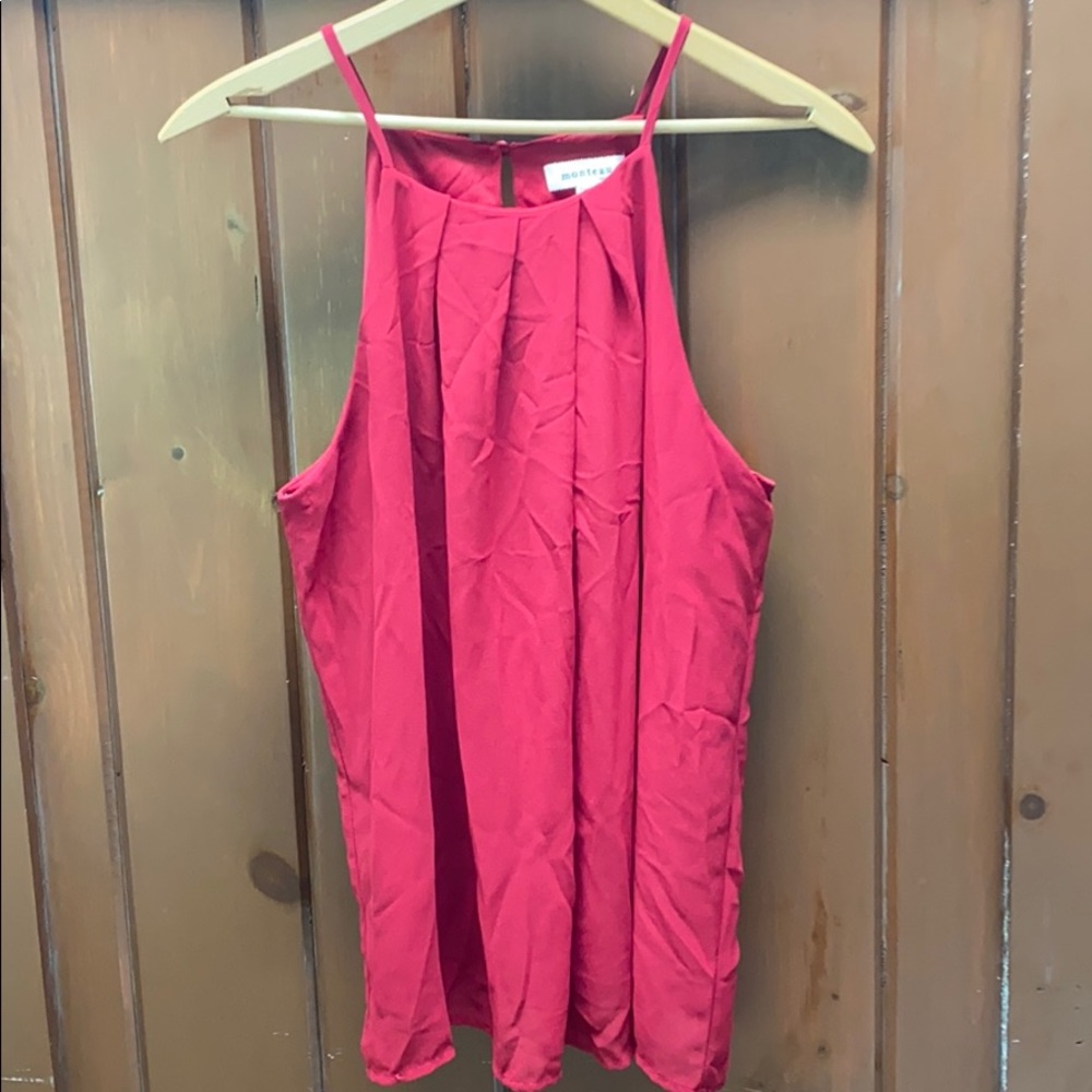 Red haulter top